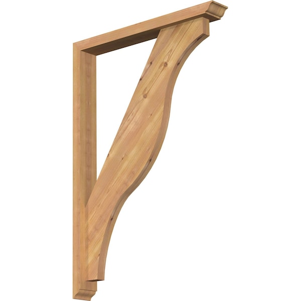 Ekena Millwork Funston Traditional Smooth Bracket w/ Offset Brace, Western Red Cedar, 3 1/2"W x 26"D x 38"H BKT0402X26X38FST01SWR - main